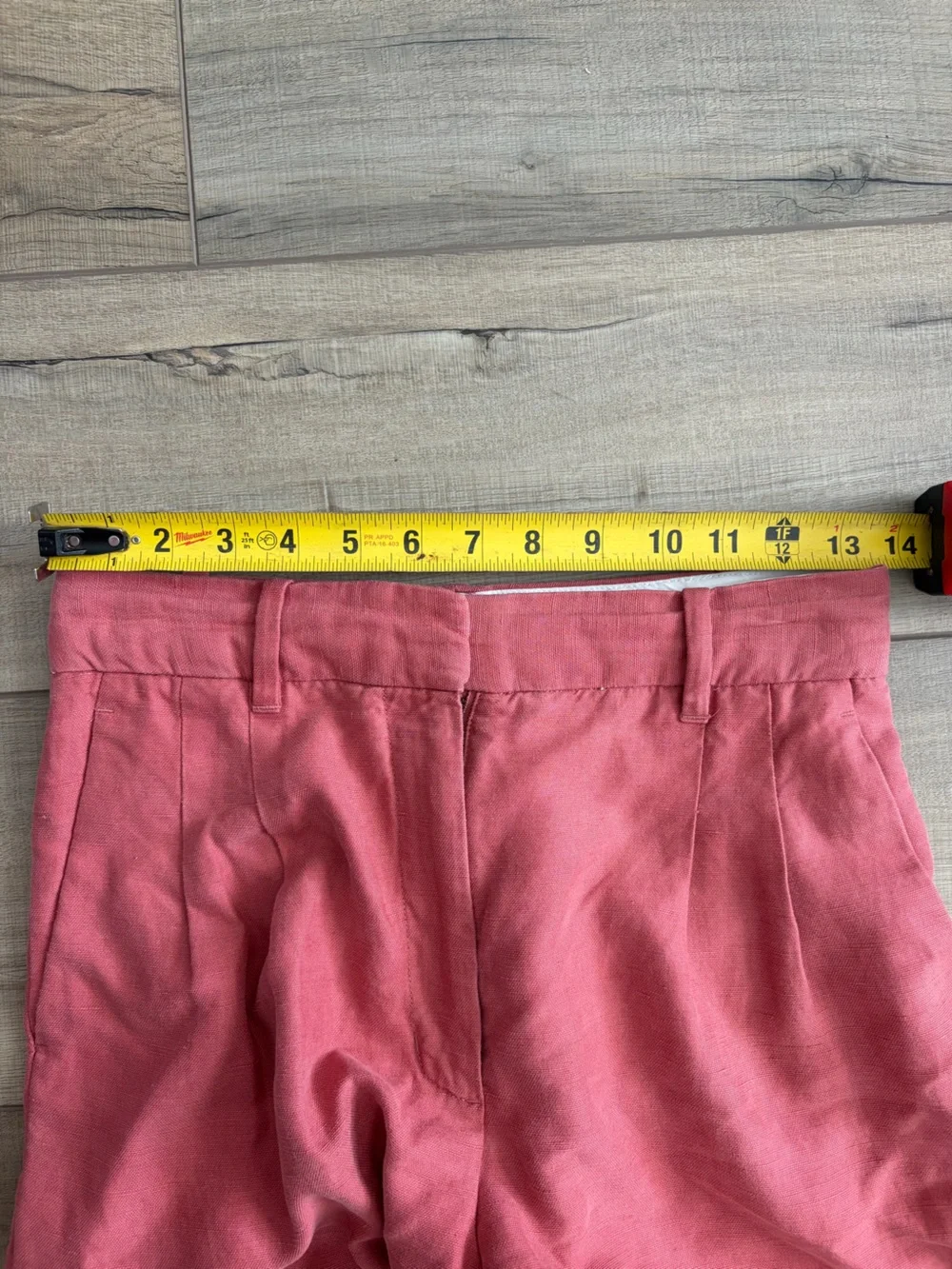 Aritzia Wilfred The Effortless Linen Cropped Wide Leg Pant Warm Sienna Red 2